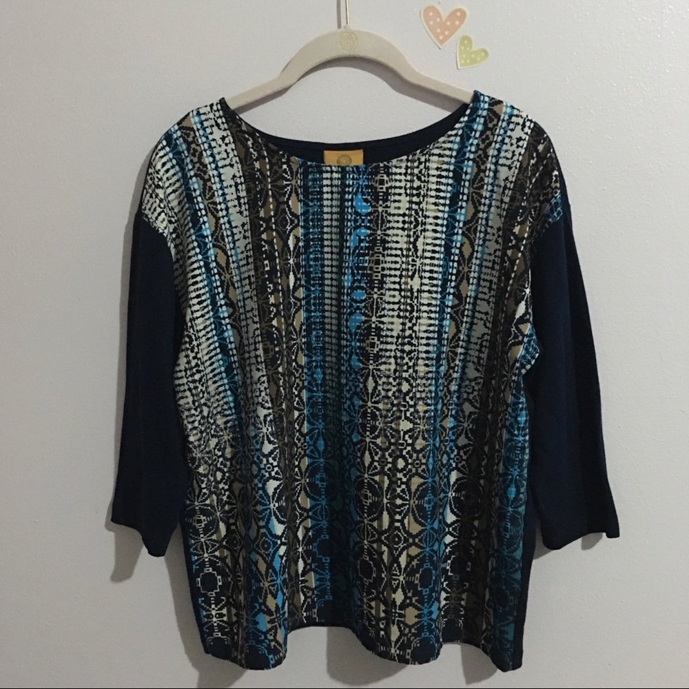 Ruby Rd. Petite Navy Blue Top | Size Medium